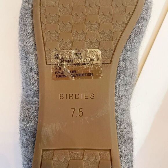 Birdies The Starling Gray Wool Faux Fur Lined loafer Flat Slip On Size 7.5 - Picture 6 of 6